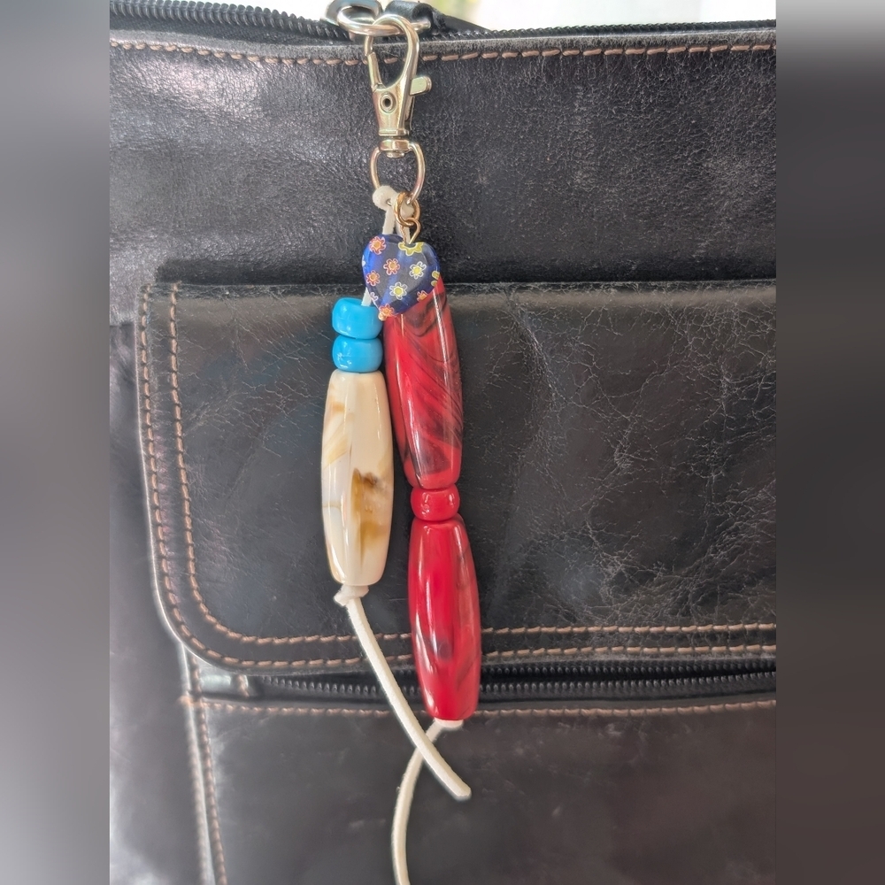 Patriotic Beaded Keychain